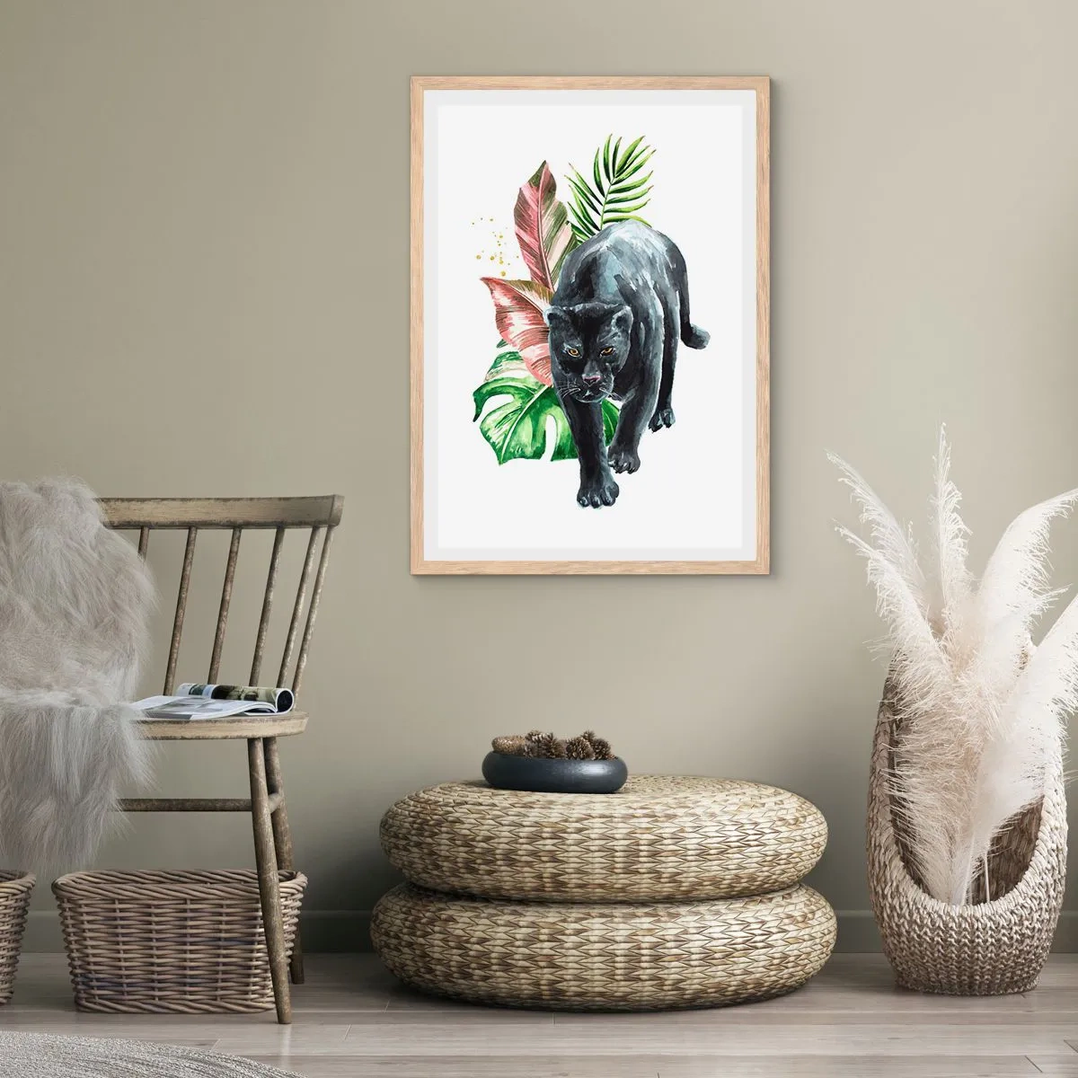 Póster en marco roble claro - Salvaje de corazón - 50x70 cm