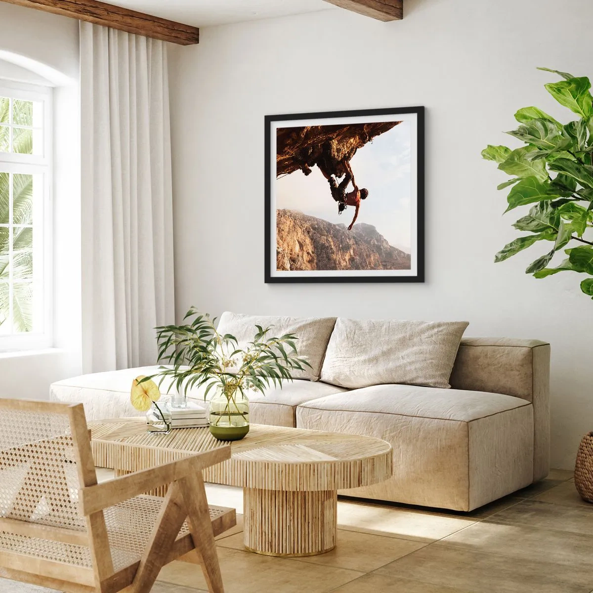 Póster en marco negro - Un mundo en la roca - 40x40 cm