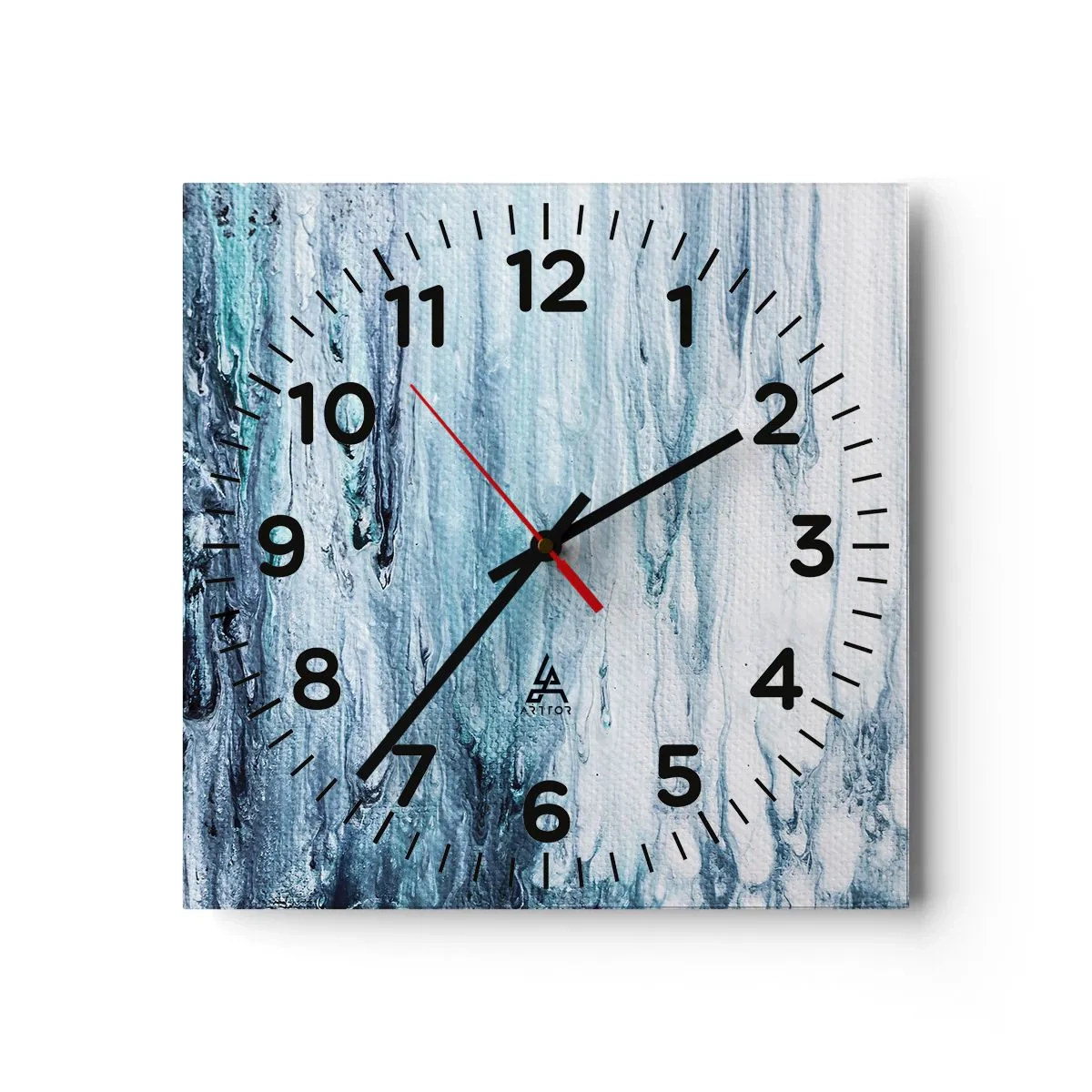 Reloj de pared - Reloj de vidrio - Carámbanos de azul - 30x30 cm