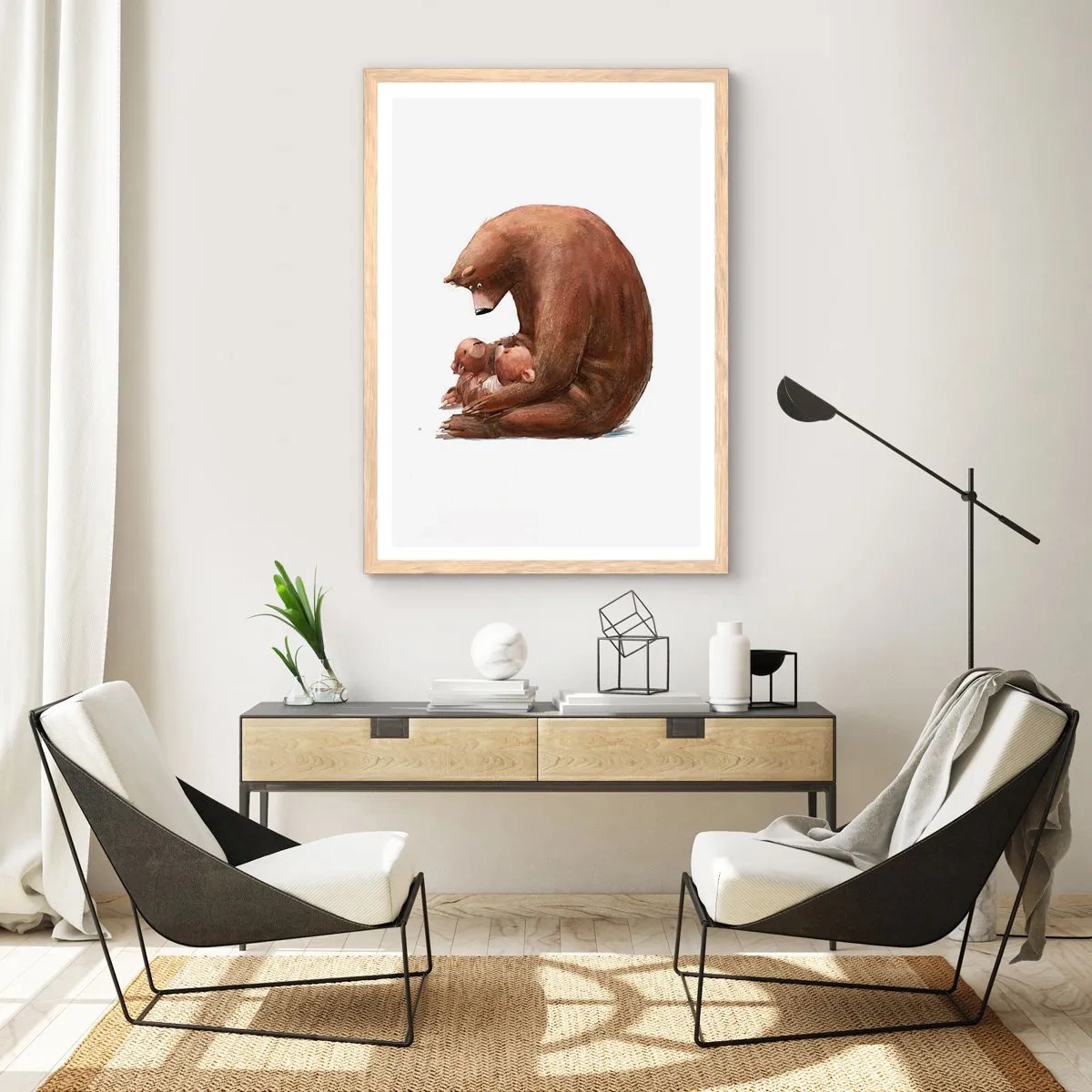 Póster en marco roble claro - Dulces sueños, niños - 70x100 cm