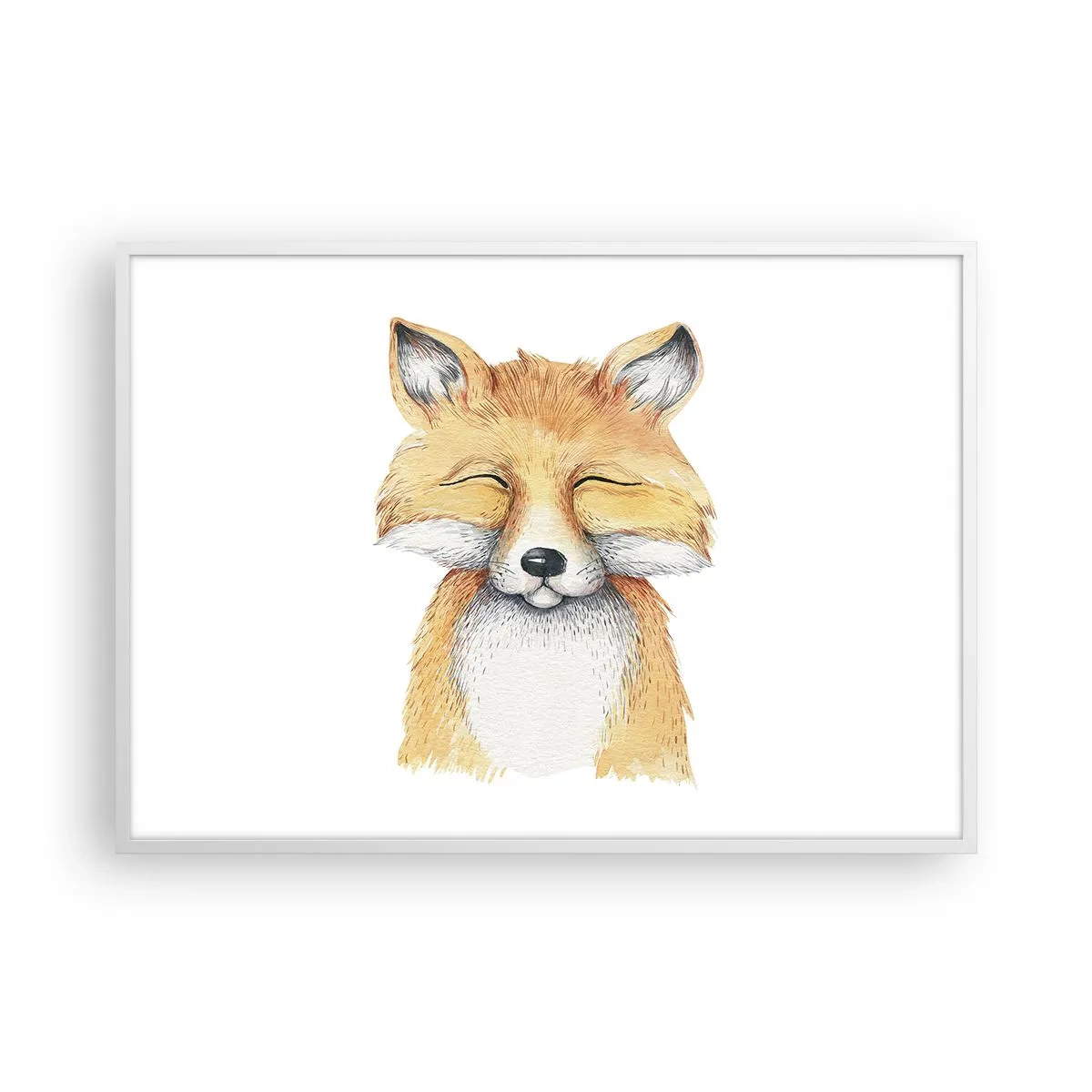 Póster en marco blanco - Humor de zorro - 100x70 cm