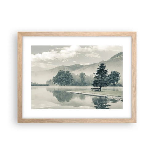 Póster en marco roble claro - El lago sigue durmiendo - 40x30 cm