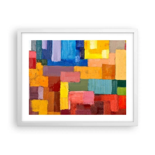 Póster en marco blanco - Cada una diferente, todas coloridas - 50x40 cm