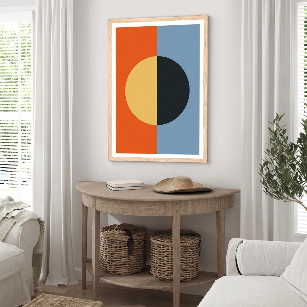 Póster en marco roble claro - Una composición de calidez y frescura - 70x100 cm