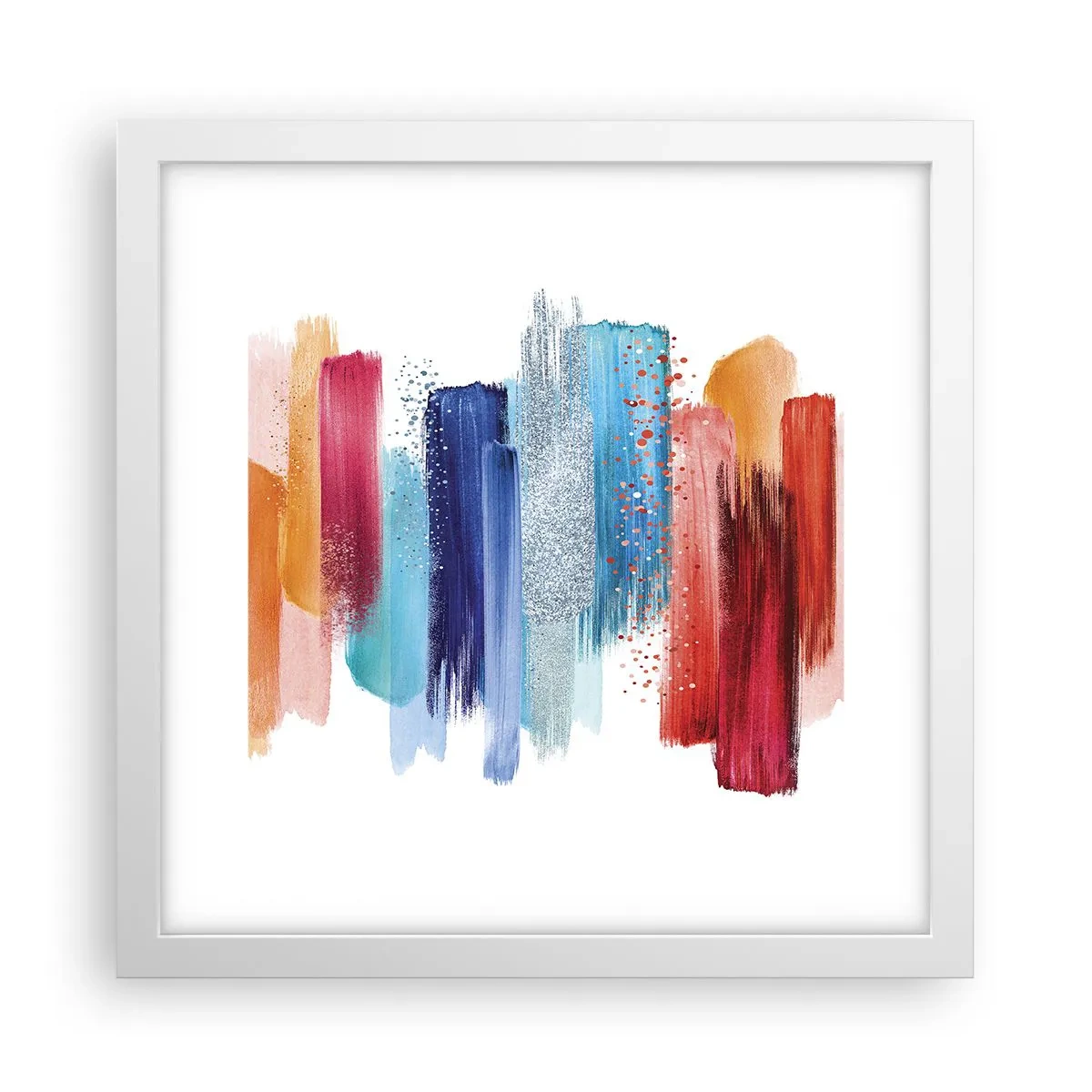 Póster en marco blanco - Arriba y abajo - 30x30 cm