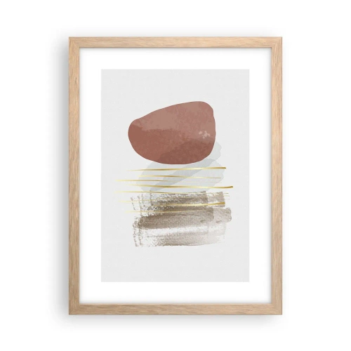 Póster en marco roble claro - Una columnata abstracta - 30x40 cm