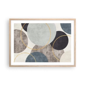 Póster en marco roble claro - Círculo tras círculo - 70x50 cm