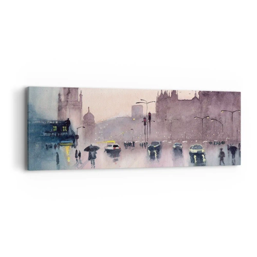 Cuadro sobre lienzo - Impresión de Imagen - En una niebla lluviosa - 90x30 cm
