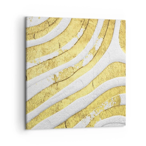 Cuadro sobre lienzo - Impresión de Imagen - Una composición en blanco y oro - 50x50 cm