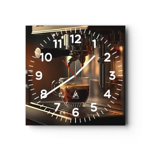 Reloj de pared - Reloj de vidrio - Un brebaje sensual - 40x40 cm