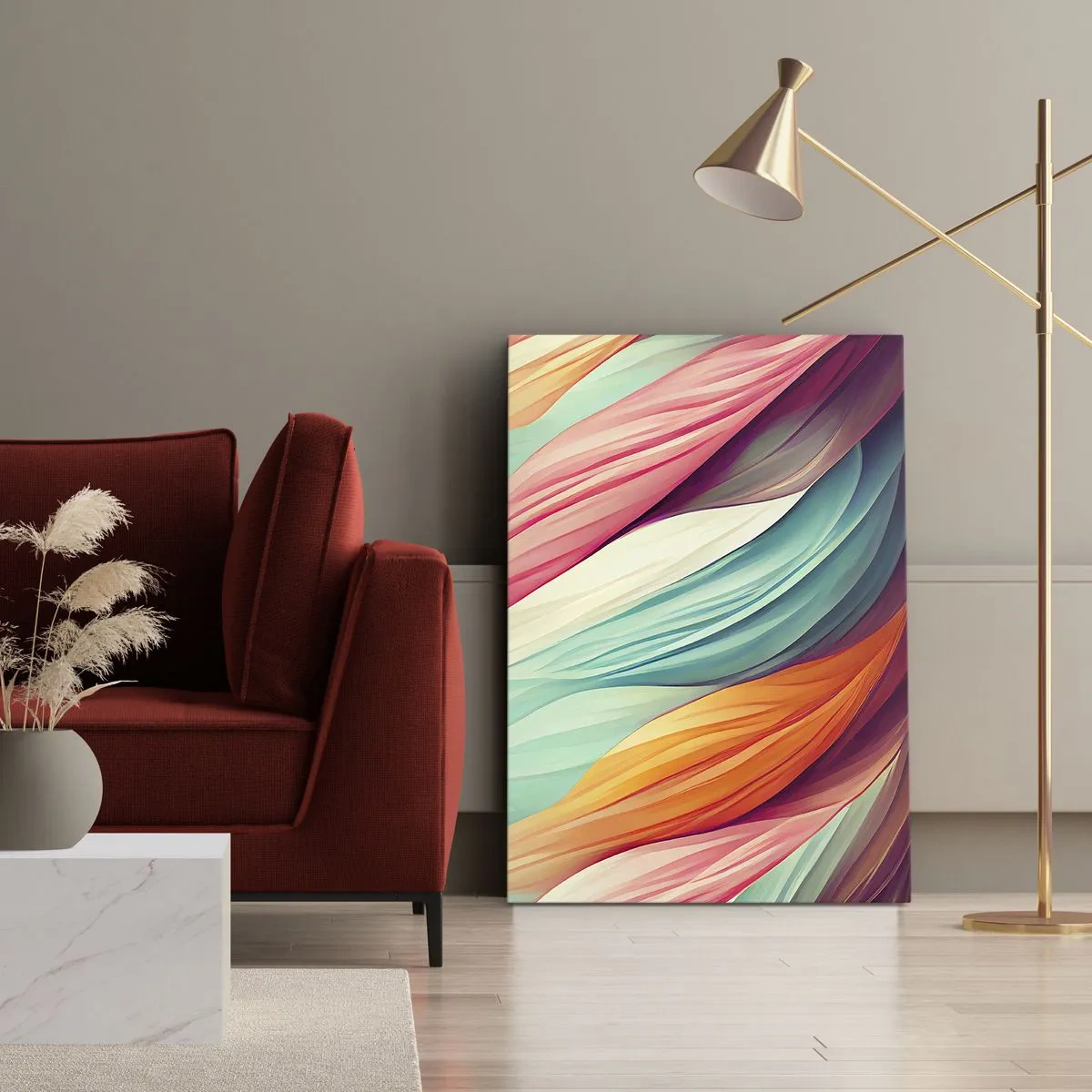 Cuadro sobre lienzo - Impresión de Imagen - Tejido arco iris - 55x100 cm