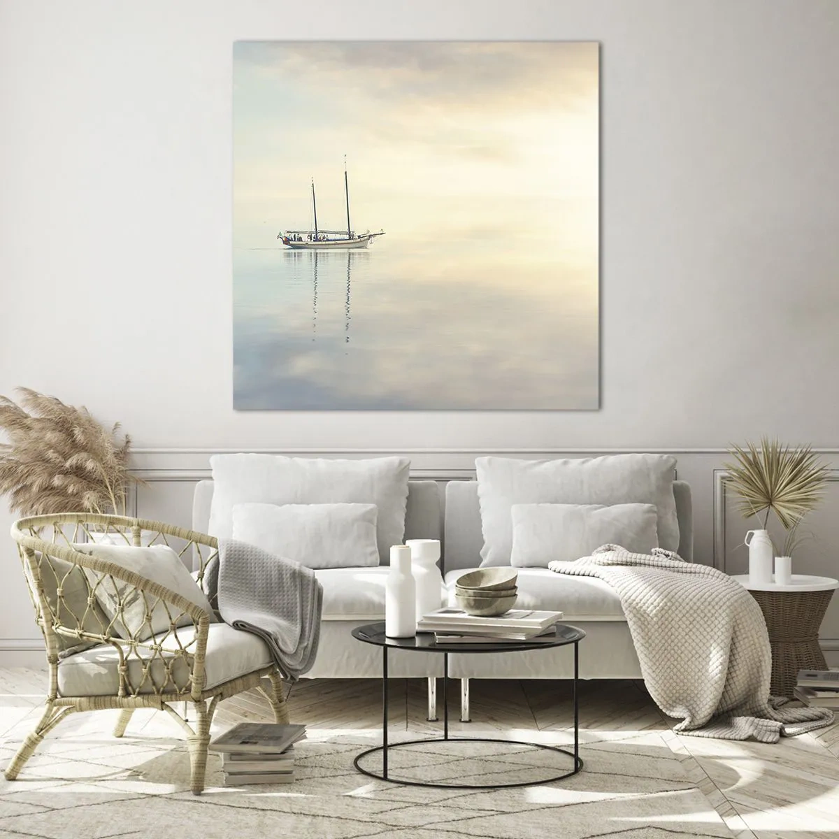 Cuadro sobre vidrio - Impresiones sobre Vidrio - En un mar de silencio - 30x30 cm