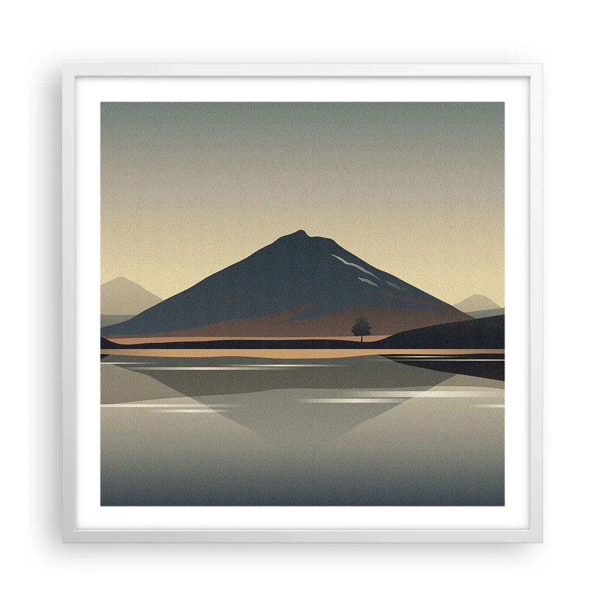 Póster en marco blanco - Reflejo de espejo - 60x60 cm