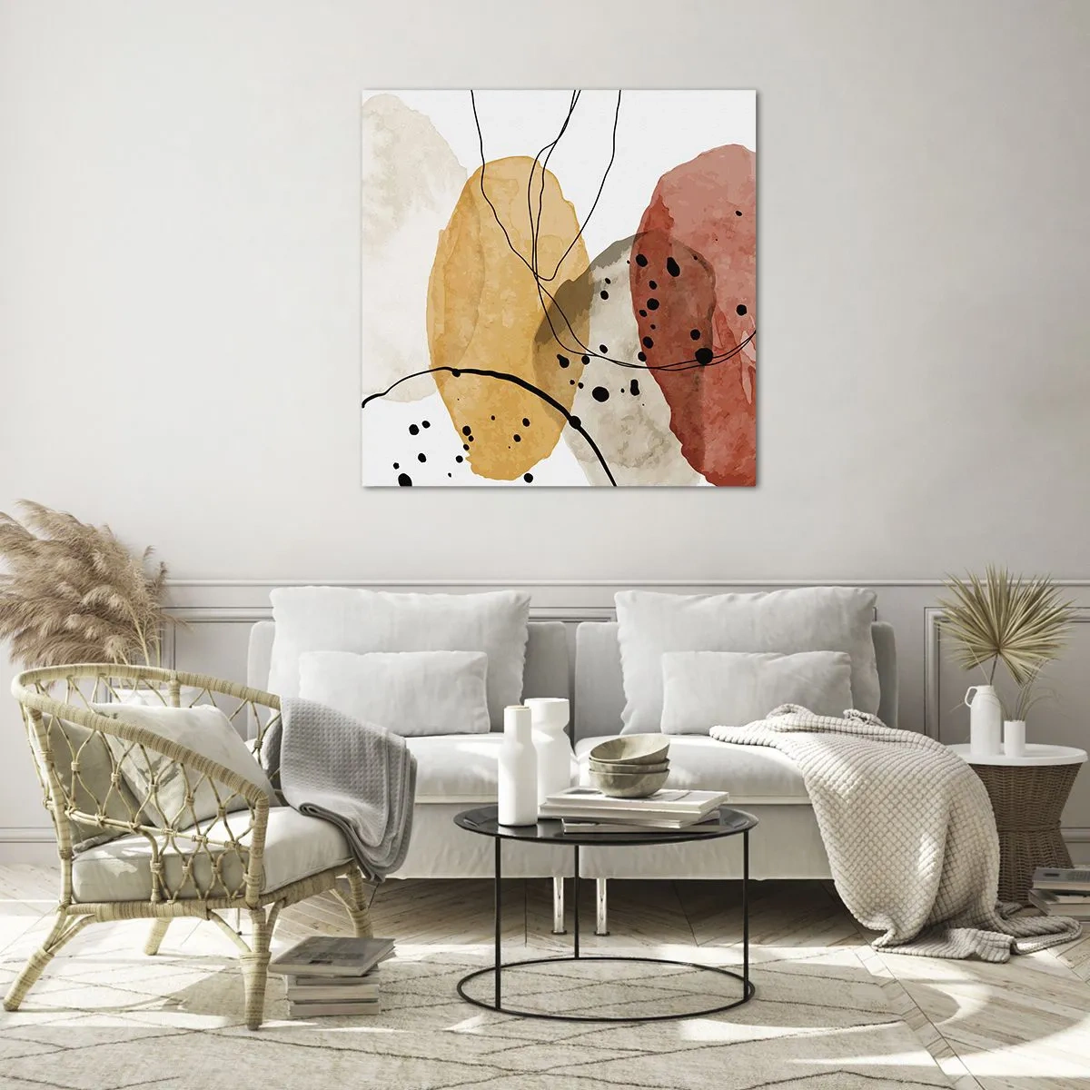 Cuadro sobre vidrio - Impresiones sobre Vidrio - Líneas y transparencias - 70x70 cm