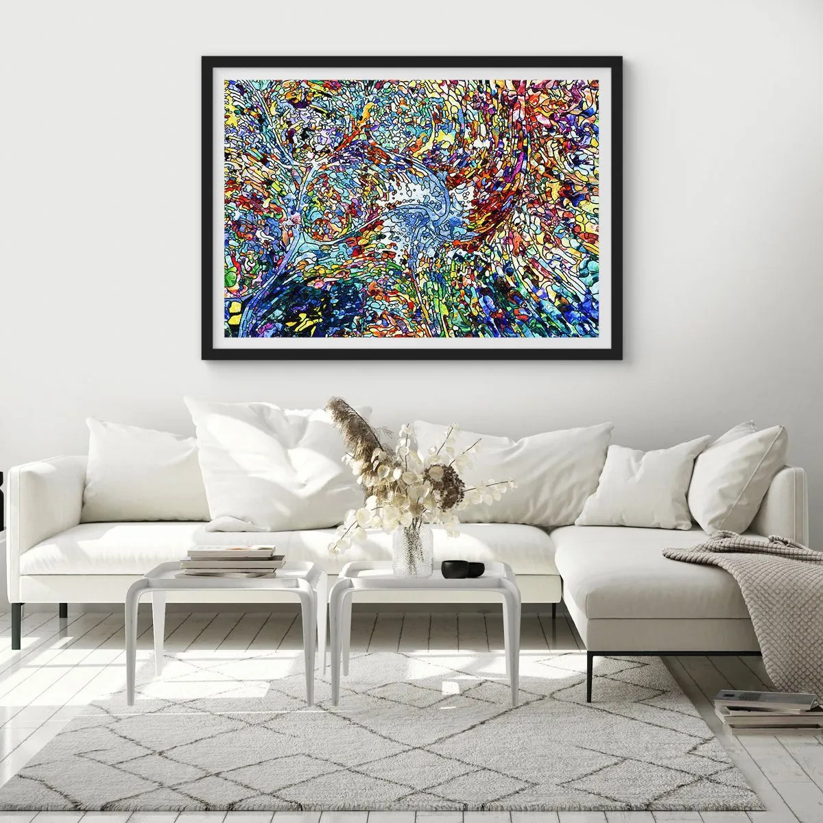 Póster en marco negro - Vidriera - 40x30 cm