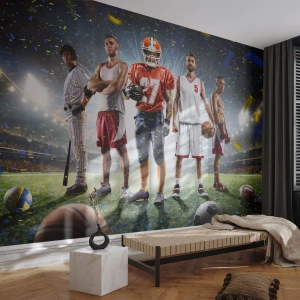 Fotomural Premium Canvas - Gladiadores sobre los terrenos de juego - Deporte, Atleta, Fútbol americano - 300x210 cm