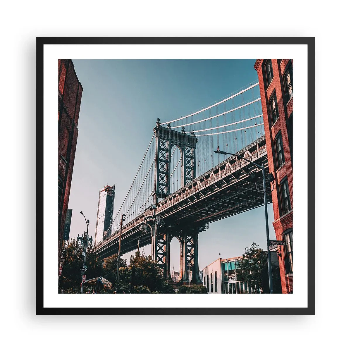 Póster en marco negro - Sobre el fluir de la ciudad - 60x60 cm