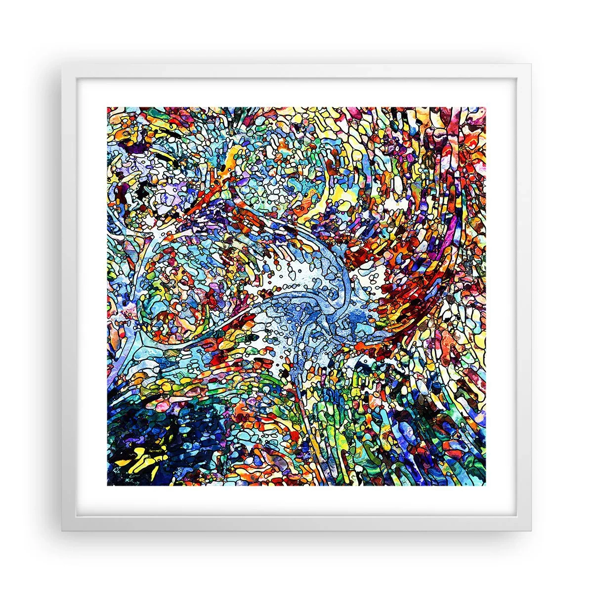 Póster en marco blanco - Vidriera - 50x50 cm