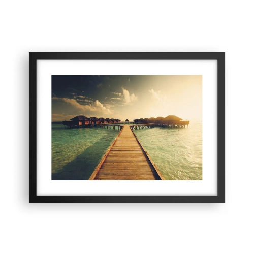 Póster en marco negro - Una cálida invitación - 40x30 cm