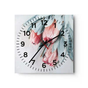 Reloj de pared - Reloj de vidrio - Avergonzada de su propia belleza - 30x30 cm