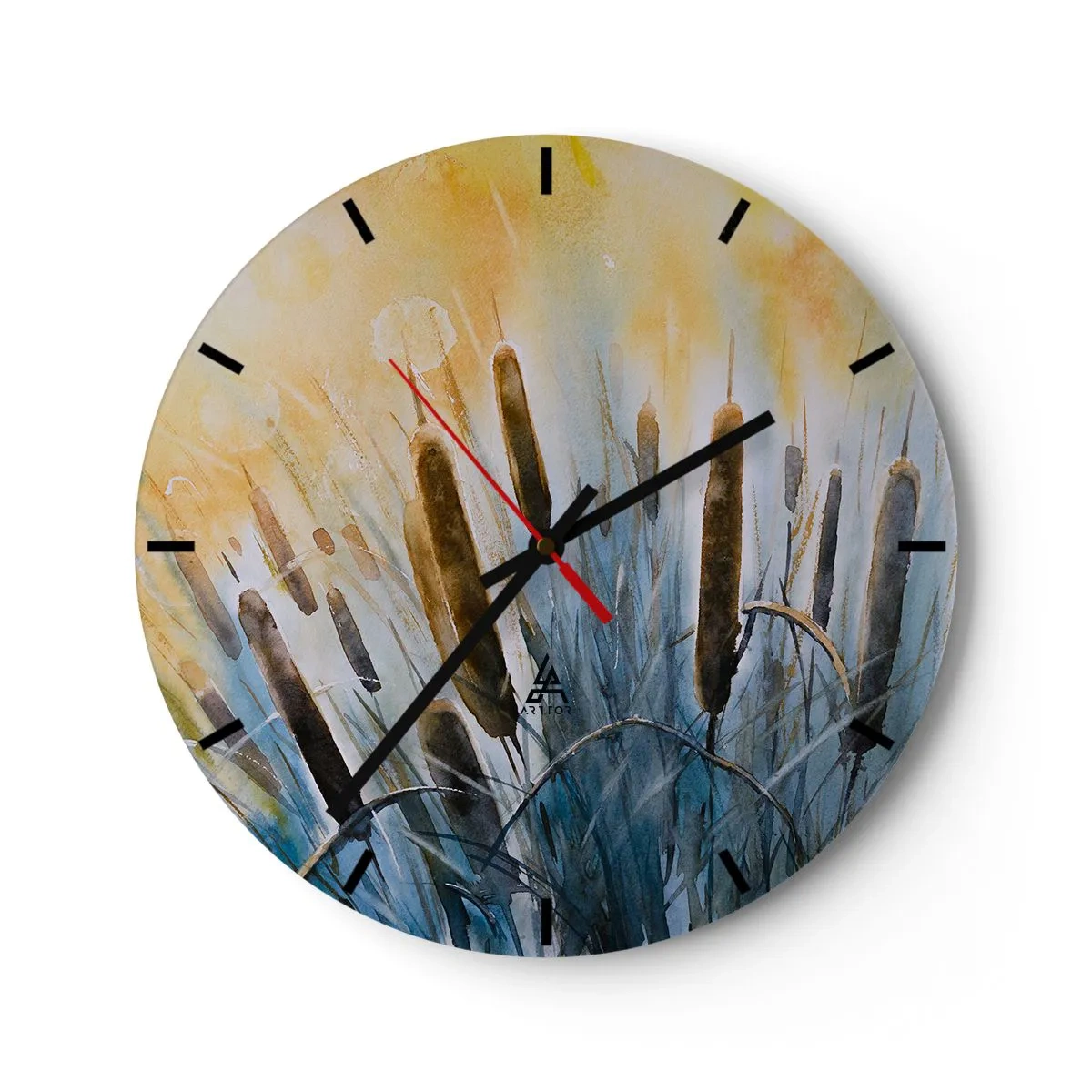 Reloj de pared - Reloj de vidrio - El frío del agua, el calor del sol - 40x40 cm