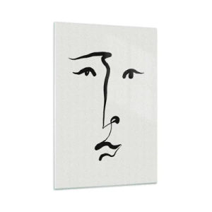 Cuadro sobre vidrio - Impresiones sobre Vidrio - Retrato en una línea - 70x100 cm