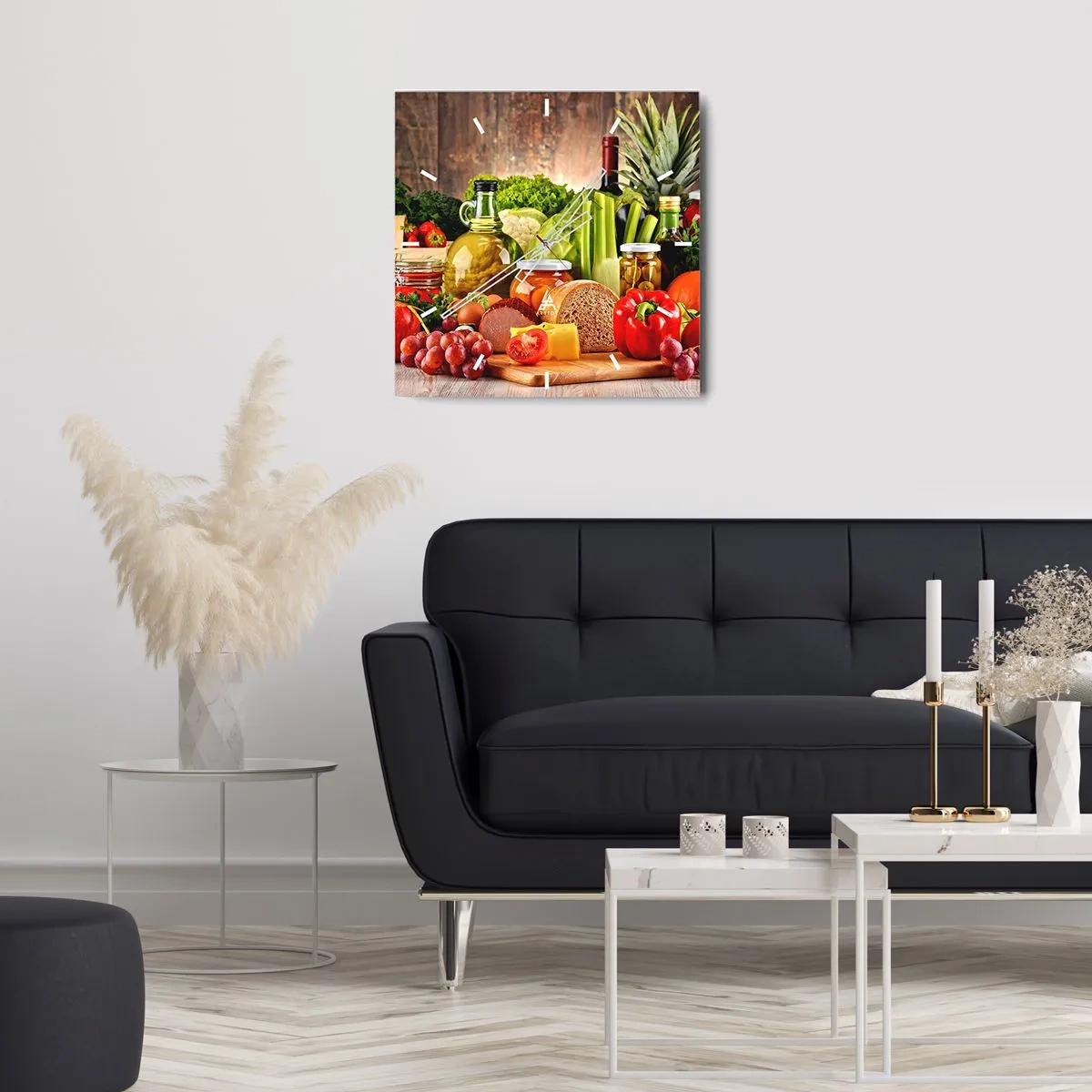 Reloj de pared - Reloj de vidrio - La mesa está lista - 40x40 cm