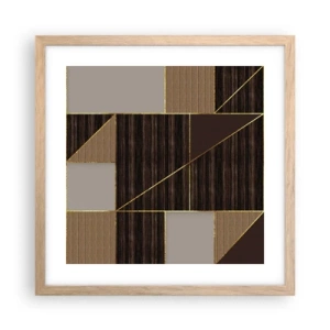 Póster en marco roble claro - Un mosaico de marrones y dorados - 40x40 cm