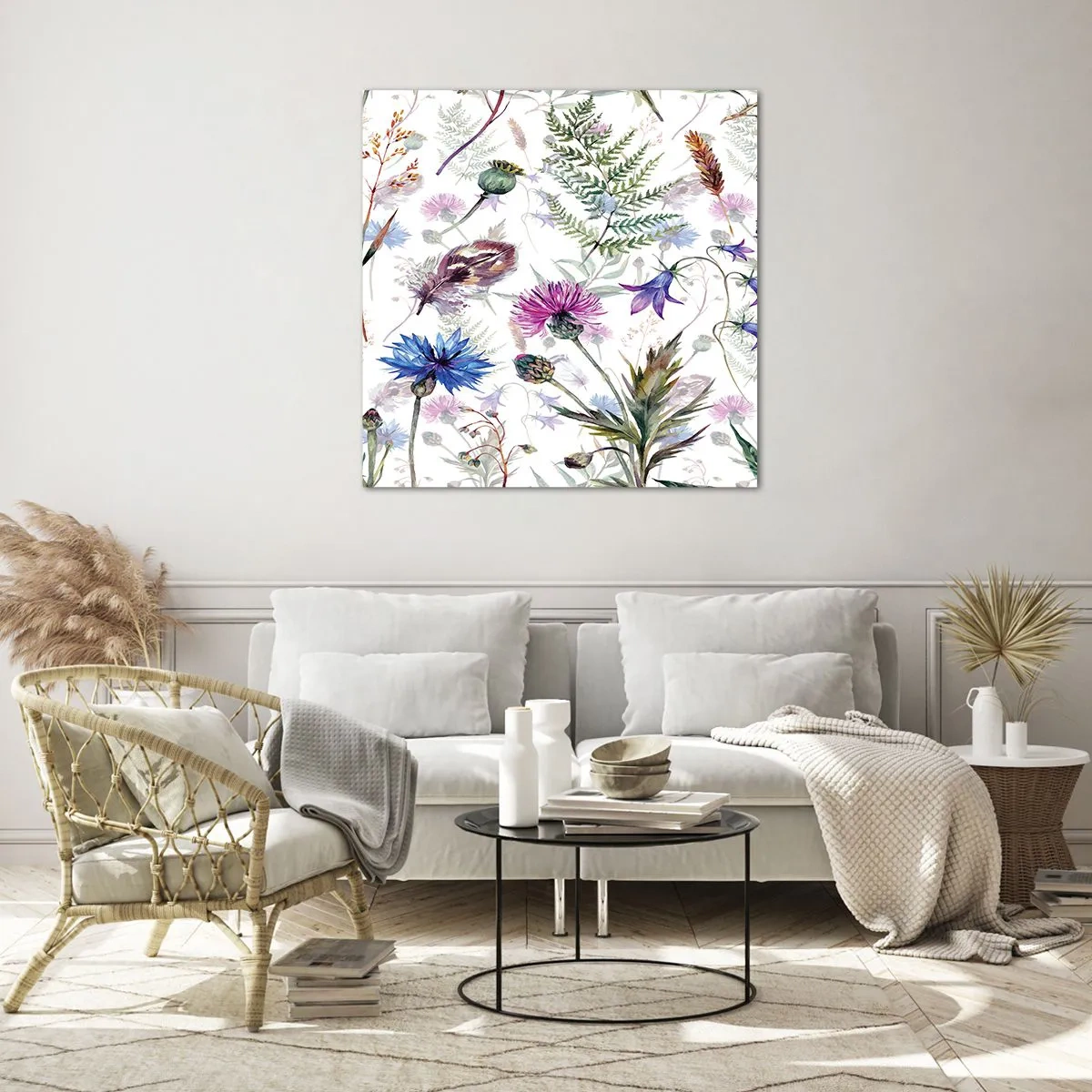 Cuadro sobre vidrio - Impresiones sobre Vidrio - Herbario polaco - 70x70 cm