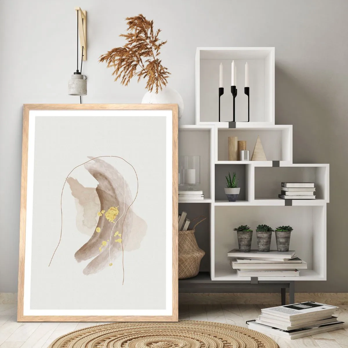Póster en marco roble claro - Encontrado en el espacio - 40x50 cm