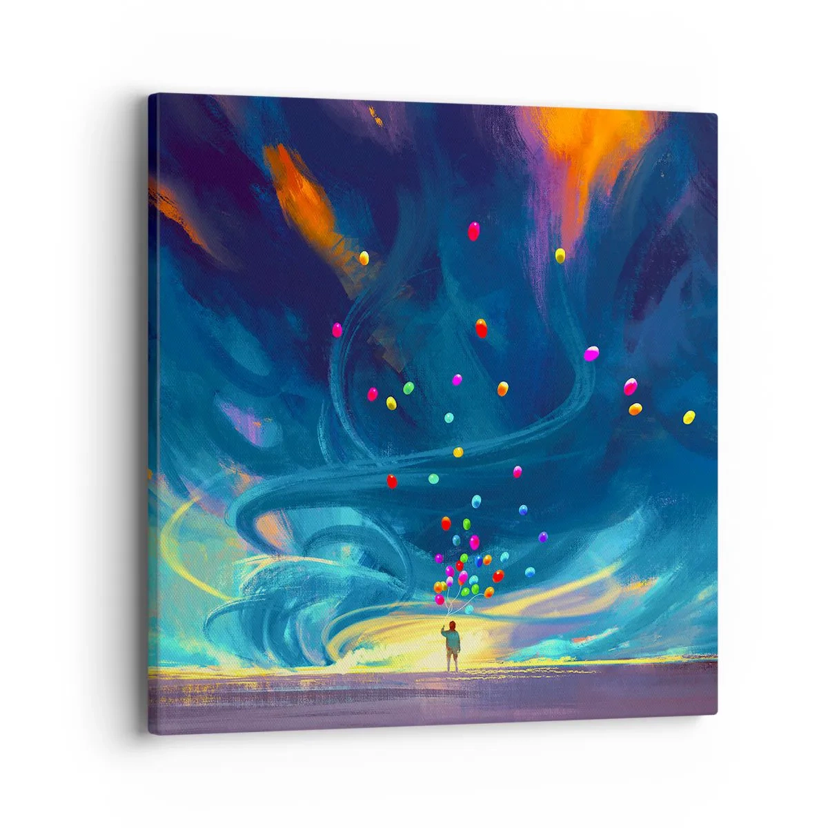 Cuadro sobre lienzo - Impresión de Imagen - En un viento azul - 40x40 cm