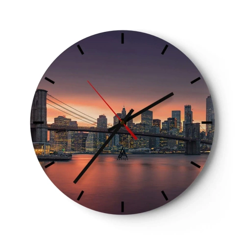 Reloj de pared - Reloj de vidrio - Ahogado en el silencio lila - 40x40 cm