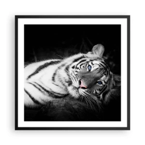 Póster en marco negro - Salvaje y tranquilo - 60x60 cm