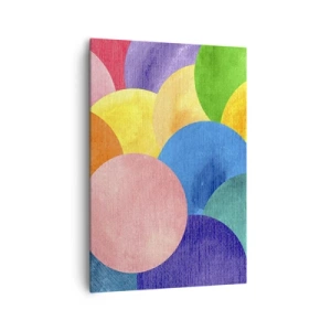 Cuadro sobre lienzo - Impresión de Imagen - Círculos coloridos en estilo acuarela - 70x100cm - La plenitud original de la vida - Decoración de pared moderna para salón y dormitorio ARTTOR