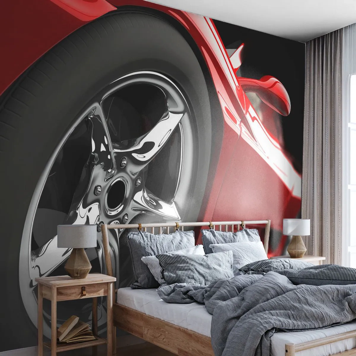 Fotomural Premium Sand - Creado para la velocidad - Automotor, Coche deportivo, Borde - 100x70 cm