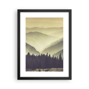 Póster en marco negro - Más allá de las siete montañas... - 30x40 cm