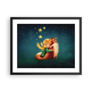 Póster en marco negro - El Principito - 50x40 cm