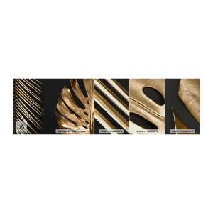 Muestra de fotomural Premium Canvas - Diferente, e igualmente valioso - Hoja de palma, hoja de monstera, Abstracción - 100x30 cm