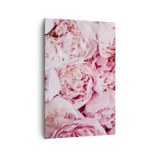 Cuadro sobre lienzo - Impresión de Imagen - Un primer plano de un ramo de peonías rosas. - 80x120cm - Cálido y fragante - Decoración de pared moderna para salón y dormitorio ARTTOR