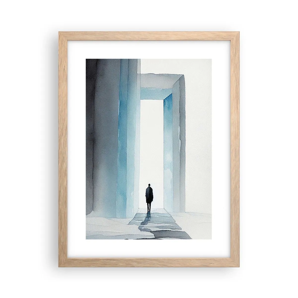 Póster en marco roble claro - Vivir sin límites - 30x40 cm