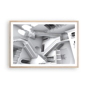 Póster en marco roble claro - Paradojas del espacio - 91x61 cm