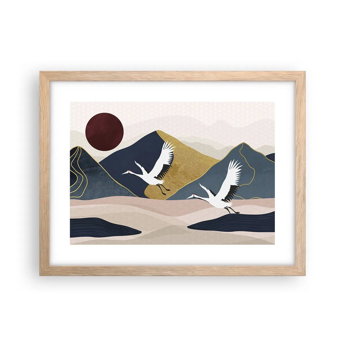 Póster en marco roble claro - Y el día ha vuelto a pasar volando - 40x30 cm