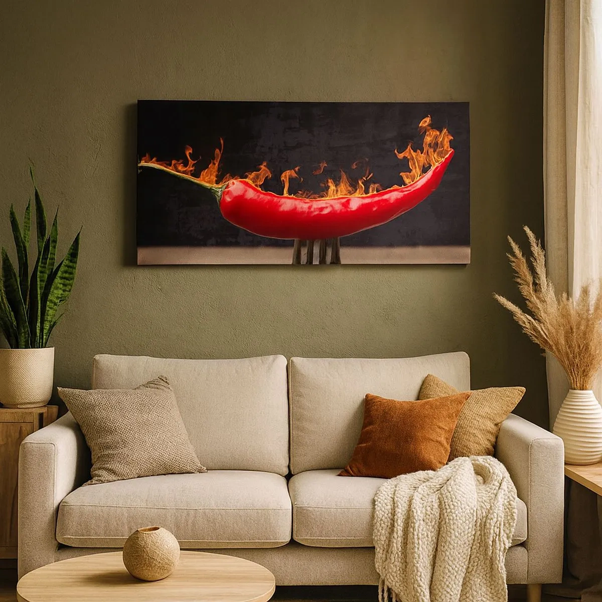 Cuadro sobre lienzo - Impresión de Imagen - Un aperitivo ardiente - 100x40 cm