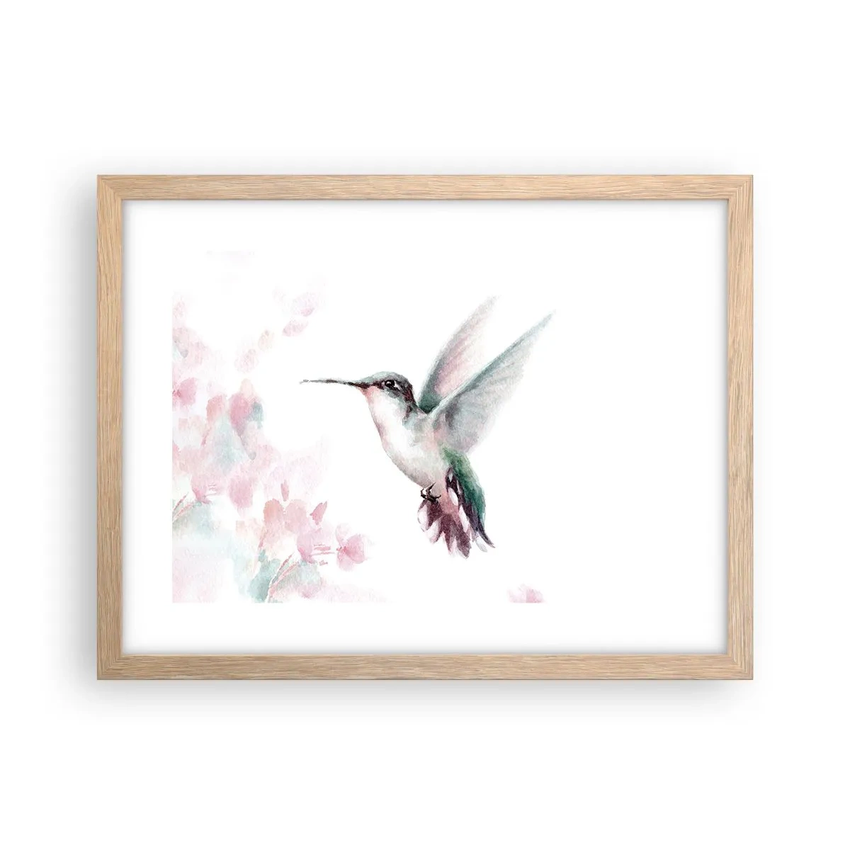 Póster en marco roble claro - Plasmando el aleteo - 40x30 cm