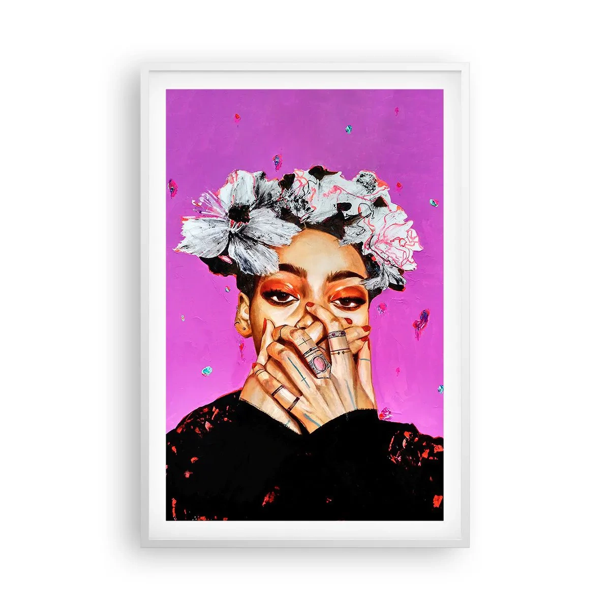 Póster en marco blanco - Un poco alocada - 61x91 cm