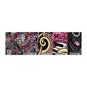 Muestra de fotomural Premium Canvas - Una melodía complicada - Música, Mural, Pintada - 100x30 cm