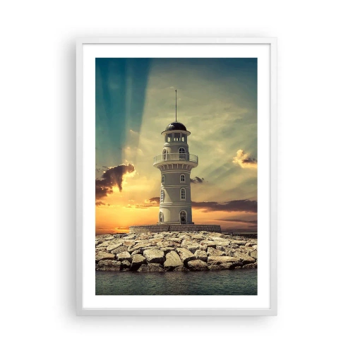 Póster en marco blanco - Luz - Bondad - Belleza - 50x70 cm