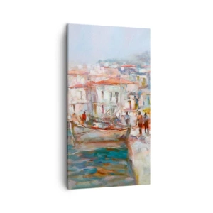 Cuadro sobre lienzo - Impresión de Imagen - Vacaciones en colores pastel - 45x80 cm