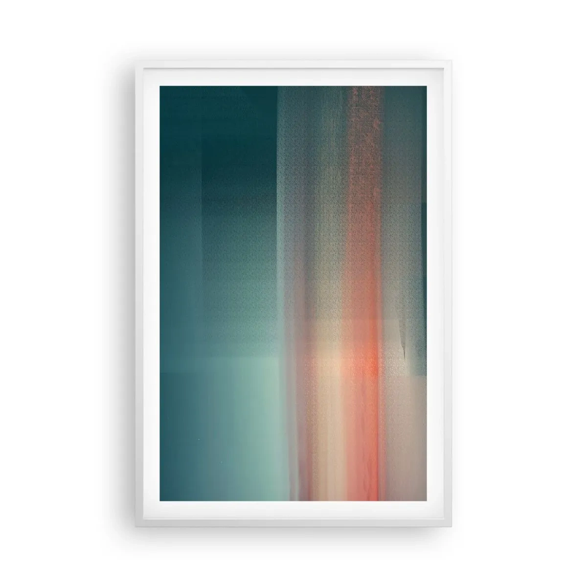 Póster en marco blanco - Abstracción: ondas de luz - 61x91 cm