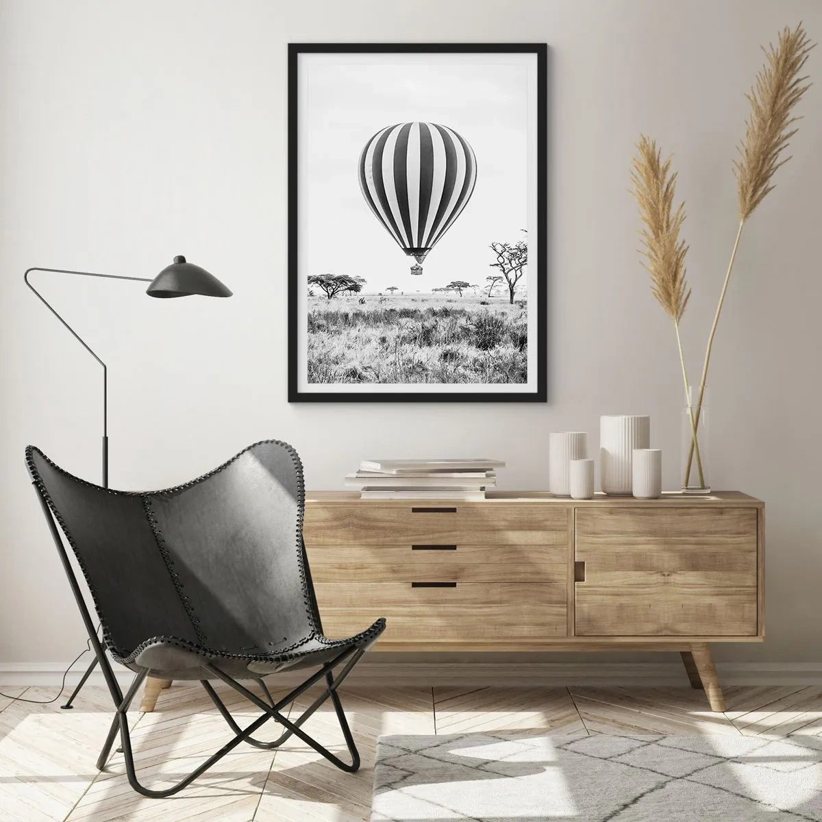 Póster en marco negro - Sobre la sabana - 61x91 cm